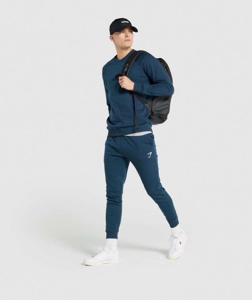 Men's Gymshark Crest Jogger Navy | NZ 9WQGZC